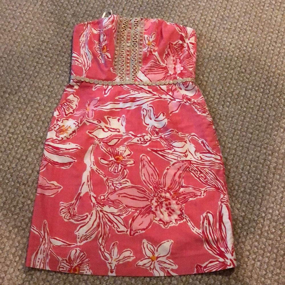 Lilly Pulitzer white Label Strapless Dress